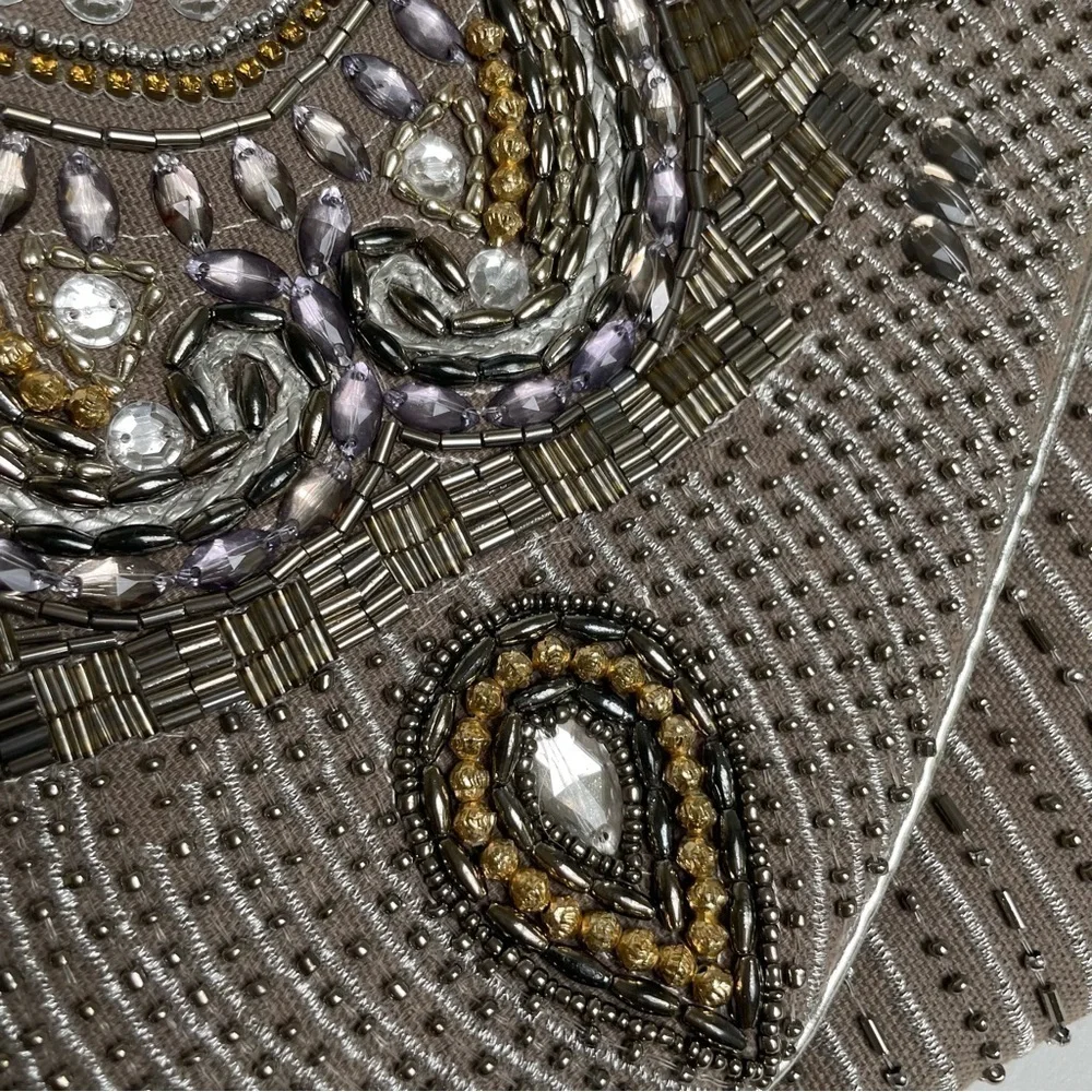 Ethereal Embroidered Beaded Clutch Crossbody Made India Fairy Feminine Romantic - Picture 7 of 9